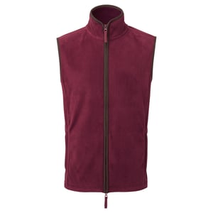 Premier Mens Artisan Fleece Gilet (Burgundy/Brown)