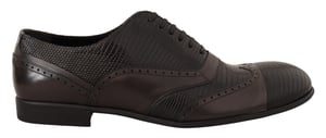 Dolce & Gabbana Bruna Lizard Skinn Läder Oxford Klänning Herrskor