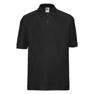 Russell Poloshirt van katoen voor kinderen (Zwart)