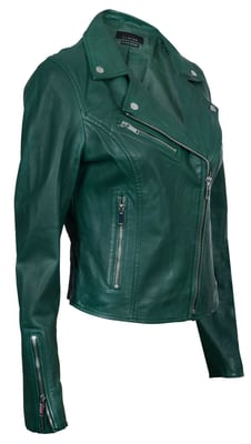 Dames klassiek leren Brando bikerjack-Loughton