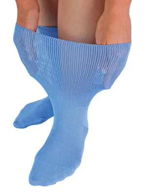 Extra Wide Bamboo Oedema Socks | Dr.Socks | Mens & Ladies | Socks for Swollen Feet Ankles Legs & Diabetics - Blue