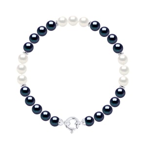 Bracelet - Row of Real Cultured Freshwater Pearls Round 6-7 mm