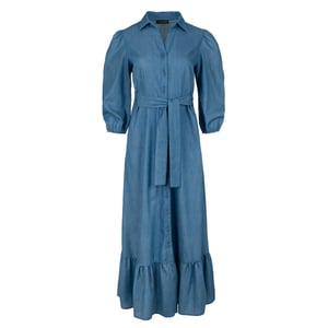 Jurk in denimstijl met ruches