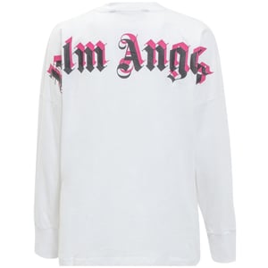 Palm Angels Double Classic Logo Long Sleeve White T-Shirt