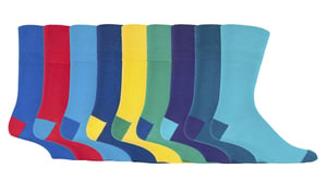 9 paar sokken zonder elastiek katoenen herensokken | Gentle Grip | Zachte losse sokken | Diabetische vriendelijke sokken - Colourburst Mix 2