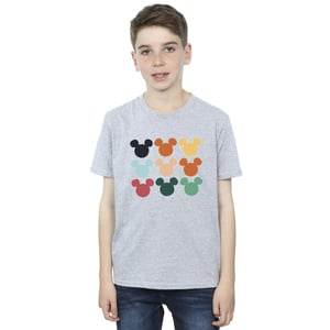 Disney Boys Mickey Mouse Heads Square T-Shirt (Sports Grey)