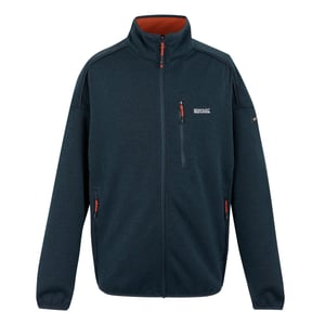 Regatta Mens Kames Full Zip Fleece Jacket (Moonlight Denim/Tangerine Tango)