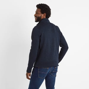 Cresswell Mens Knitlook Fleece Jacket Dark Indigo Marl