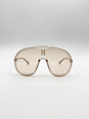 Wave Mask Sunglasses in Champagne