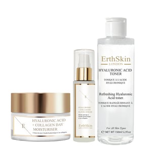 Uppfriskande toner med hyaluronsyra 150ml + Serum med hyaluronsyra och kollagen - 60ml + Dagkräm med hyaluronsyra och kollagen 50ml