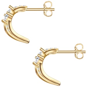 Stud earring sterling silver yellow gold zirconia white Glanzstücke München