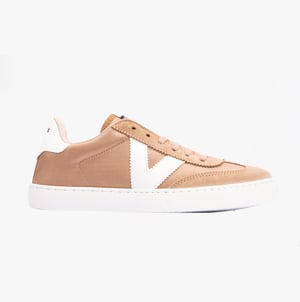 BERLIN SPLIT LEATHER & NYLON Womens Trainers Taupe