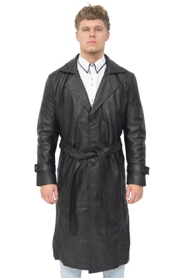 Trench Coat i läder för herrar - Appleton