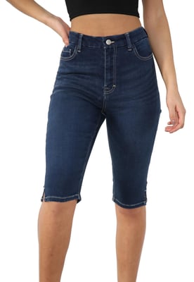 MYT Womens Magic Shaping High Waisted Denim Shorts Blue