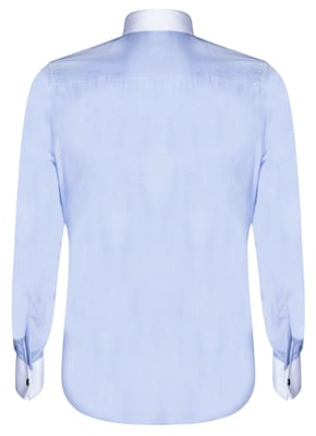 Heren club kraag blauw shirt jaren 1920 Peaky Blinders met Bar Poplin Pin Smart