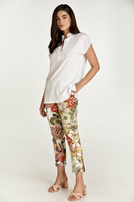 Floral Cotton Pants in Earthy shades