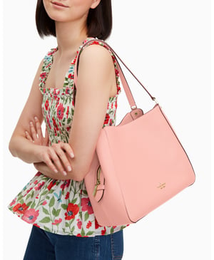 Leila Pebbled Leather Medium Triple Compartment Shoulder Bag