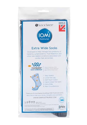 IOMI - Extra brede zachte katoenen oedeemsokken - Donker Grijs