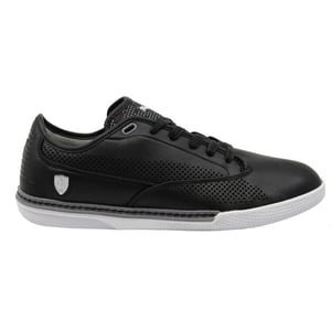 Puma Novellino Scuderia Ferrari Svart Läder Lace Up Träningsskor för herrar 304664 01