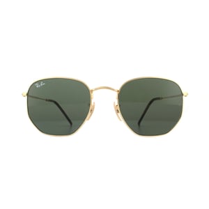 Ray-Ban Sunglasses Hexagonal 3548N 001 Gold Green