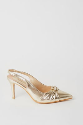 Deja Knot Detail Slingback Stiletto Court Shoes