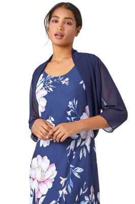 Ruched Hem Chiffon Bolero