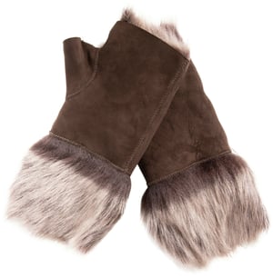 Womens Shearling Vantar Fingerlösa Manschetter Toscana Mocka Fårskinn Päls