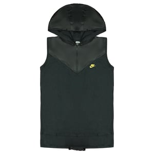 Nike Dri-Fit Zip Up Hooded Women Casual Sports Black Sleeveless Hoody 332694 010