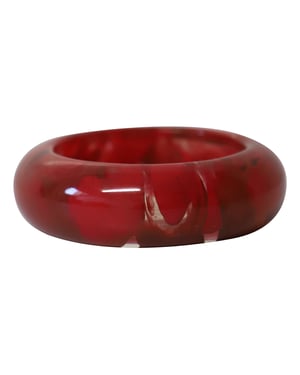 Lanvin Marble Resign Bangle Bracelet in Red and Black Plastic