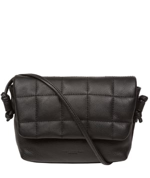 'Zoey' Black Nappa Leather Cross Body Bag