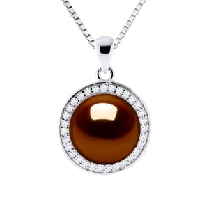 SUN zoetwater parel 9-10 mm Chocolate 925