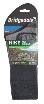 Bridgedale - Mens Hiking Midweight Merino Wool Socks - Gunmetal