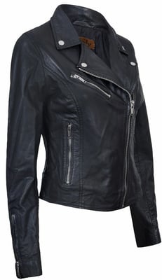 Dames klassiek leren Brando bikerjack-Loughton