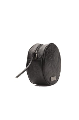 Pompei Donatella Vrouwen Zwart Leren Crossbody Tas