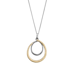 Orphelia 'Bastien' Dames 925 Sterling Zilveren Ketting met Hanger - Zilver/Goud ZH-7499