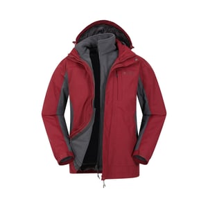 Mountain Warehouse Heren Thunderstorm 3 in 1 Waterdichte Jas (Rood)