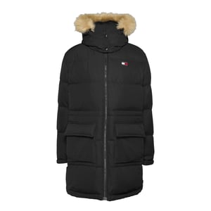 Tommy Jeans Jacka vinter Midi Alaska Fuskpäls Jacka Svart