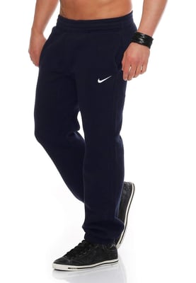 NIKE Heren Club Swoosh Cuff Joggingbroek in marineblauw