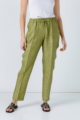 Groene linnen koordbroek