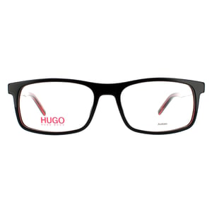 Hugo by Hugo Boss Rectangular Mens Black Red Glasses