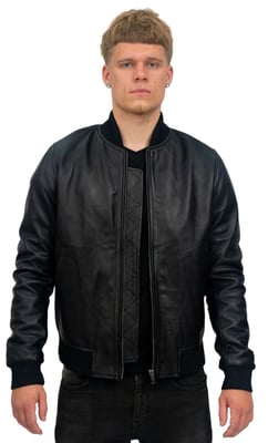 Heren retro varsity leren bomberjack-Pretoria