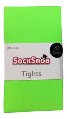Dames 40 denier nieuwigheid kleurrijke neon panty's - Neon Groen