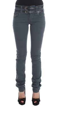 John Galliano Slim Fit High Waist Jeans van katoenmix voor dames.