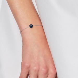DIADEMA - Bracelet - Real Freshwater Pearls - Black Tahitian Style
