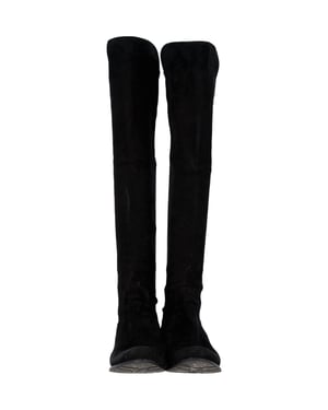 Stuart Weitzman 5050 Knee Boots in Black Suede
