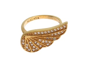 Nialaya Dames Heldere CZ Gouden 925 Zilveren Authentieke Ring
