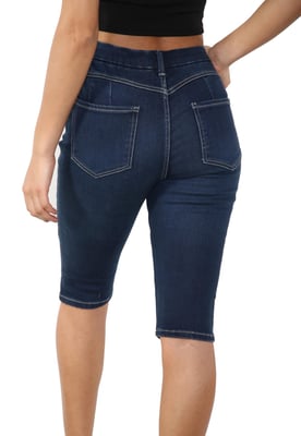 MYT Womens Magic Shaping High Waisted Denim Shorts Blue