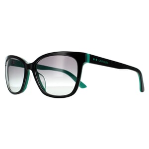 Calvin Klein Rectangle Womens Svart Teal Grå Gradient Solglasögon