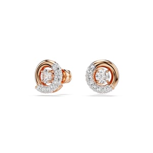 Swarovski 'Dextera' Dames Goudkleurige Metalen Stud Oorbellen - Roze 5692258