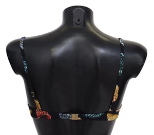 Dolce & Gabbana Zwarte Zeeschelpen Print Vrouwen Zwemkleding Bikinitopjes